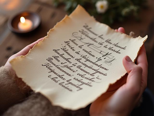 Votos matrimoniales escritos a mano con caligrafía clásica