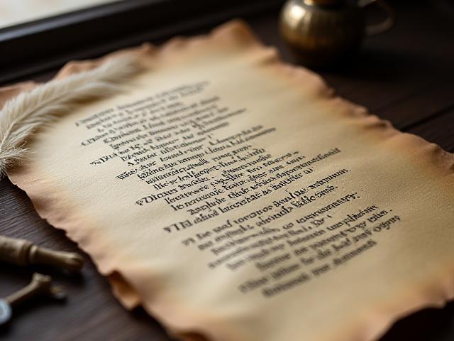 Poema clásico escrito a mano con caligrafía gótica