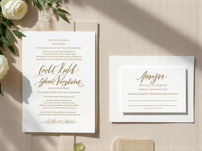 Invitación de boda caligráfica elegante